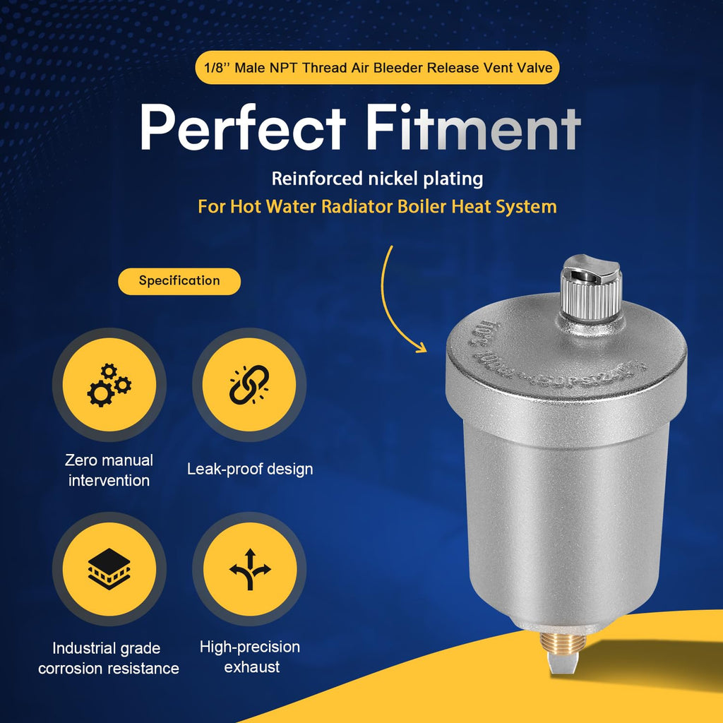 Sunluway Automatic Air Vent Valve, Compatible with Taco 400-4, 1/8" NPT