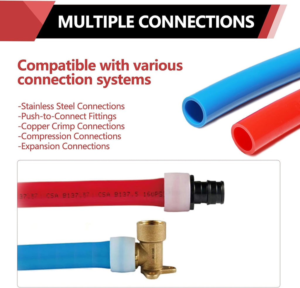 EFIELD 1/2-inch 2 x50 ft Pex-A Pipe, Blue & Red 100 ft Length
