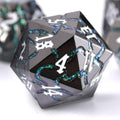 Metal Dice - Ancient Cracked - Black Green Glitter Cracks