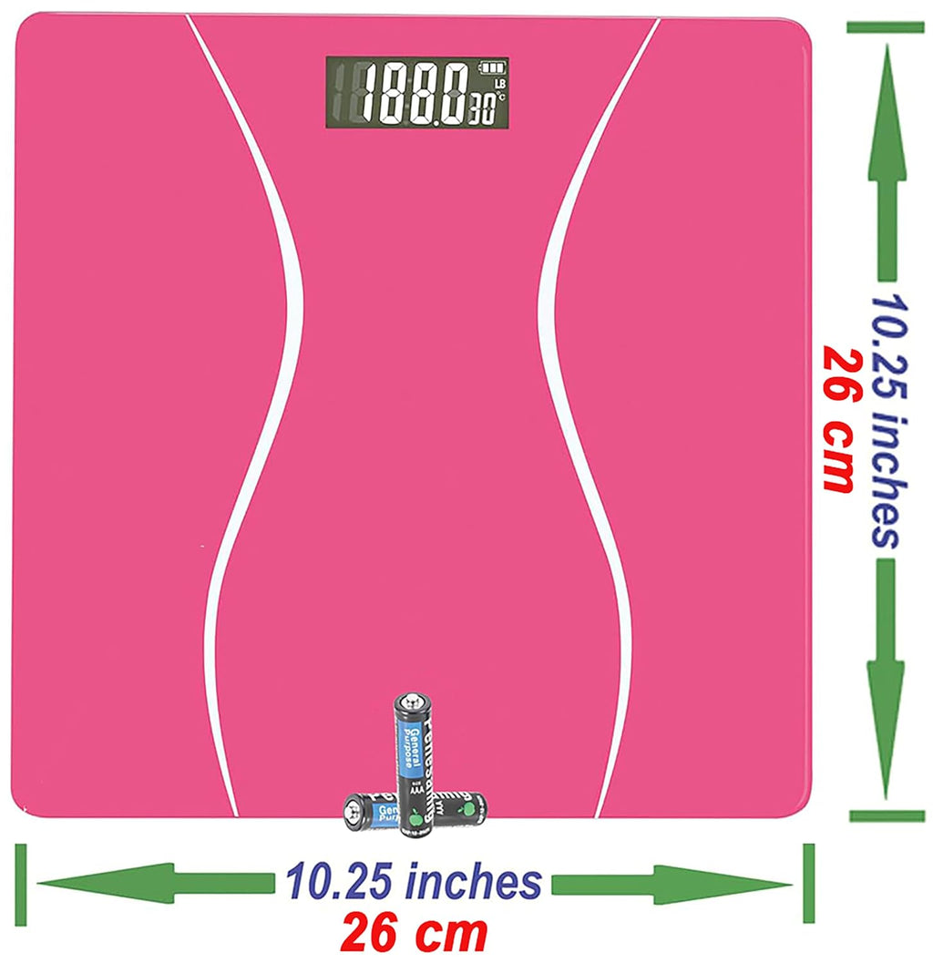 Scale for Body Weight, Digital Bathroom Scale, Weight Scales for People,Body Scale,Pink,Max:400LB/180KG,2 Weighing