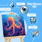 4 Pack Paint by Numbers Kit for Kids with Frame Sea Animal 8x8in
