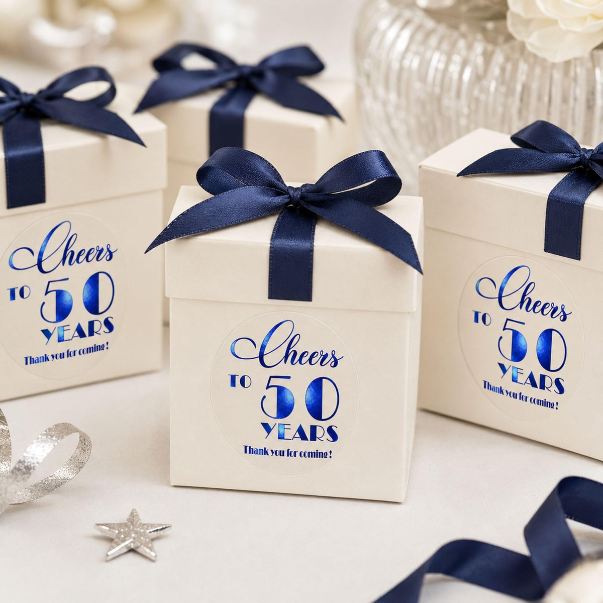 50th Birthday Thank You Stickers: 100 Count, 1.6 Inch Round