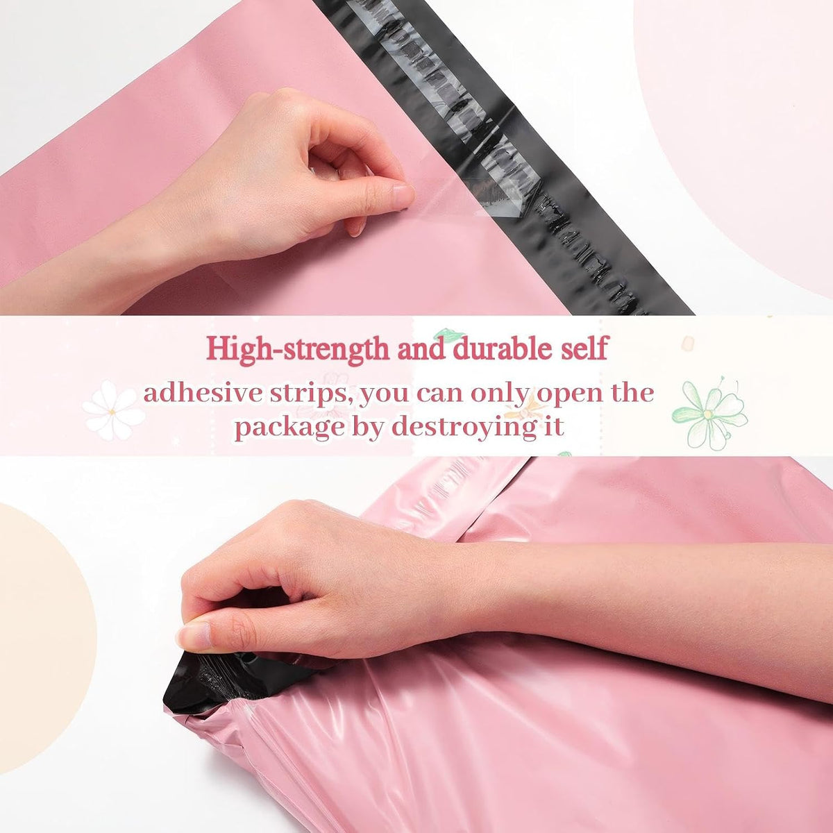 240 Pcs Poly Mailers Variety Size Pack Shipping Bags, Pink