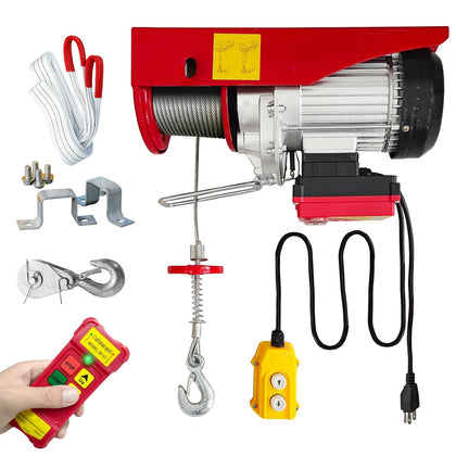 Electric Hoist 2 in 1,880lbs Electric Hoist Winch with 98ft Wireless Control&Wired Remote Control,110v Electric Hoist