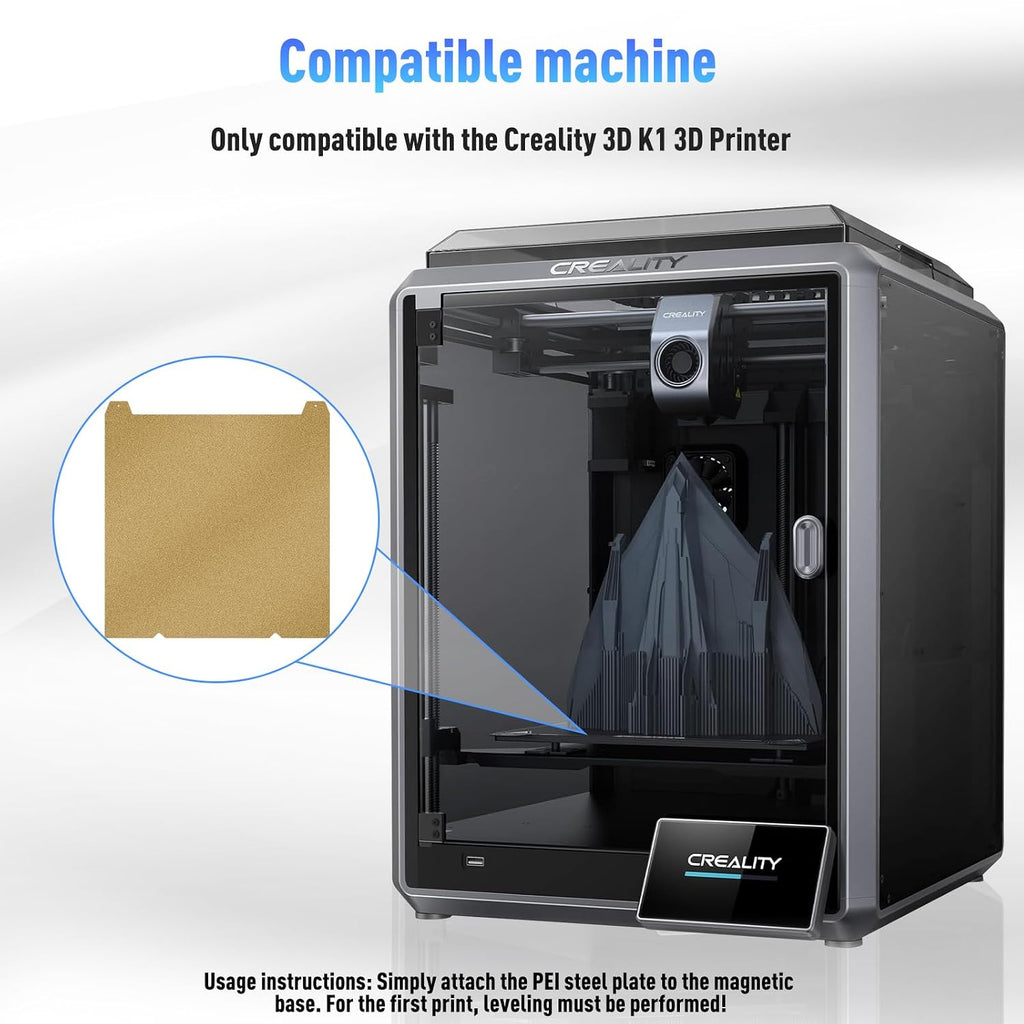235x235mm K1C/MAX/Ender-3 v3 PEI Build Plate for Ender 3 V3, K1/K1C/Ender 3 V3 KE, Double Sided Textured Flexible