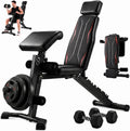 Adjustable Weight Bench with Leg Extension and Preacher Curl Pad | Foldable Workout Bench, 10 Positions Incline