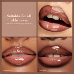 3 Pcs Juicy Nude Lip Kit - Brown Gradient Lip Liner & Nourishing Lipstick & Glossy Lip Gloss, Long-Lasting