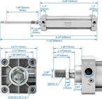 BAOMAIN Pneumatic Air Cylinder 4" Bore 2" Stroke SC100x50