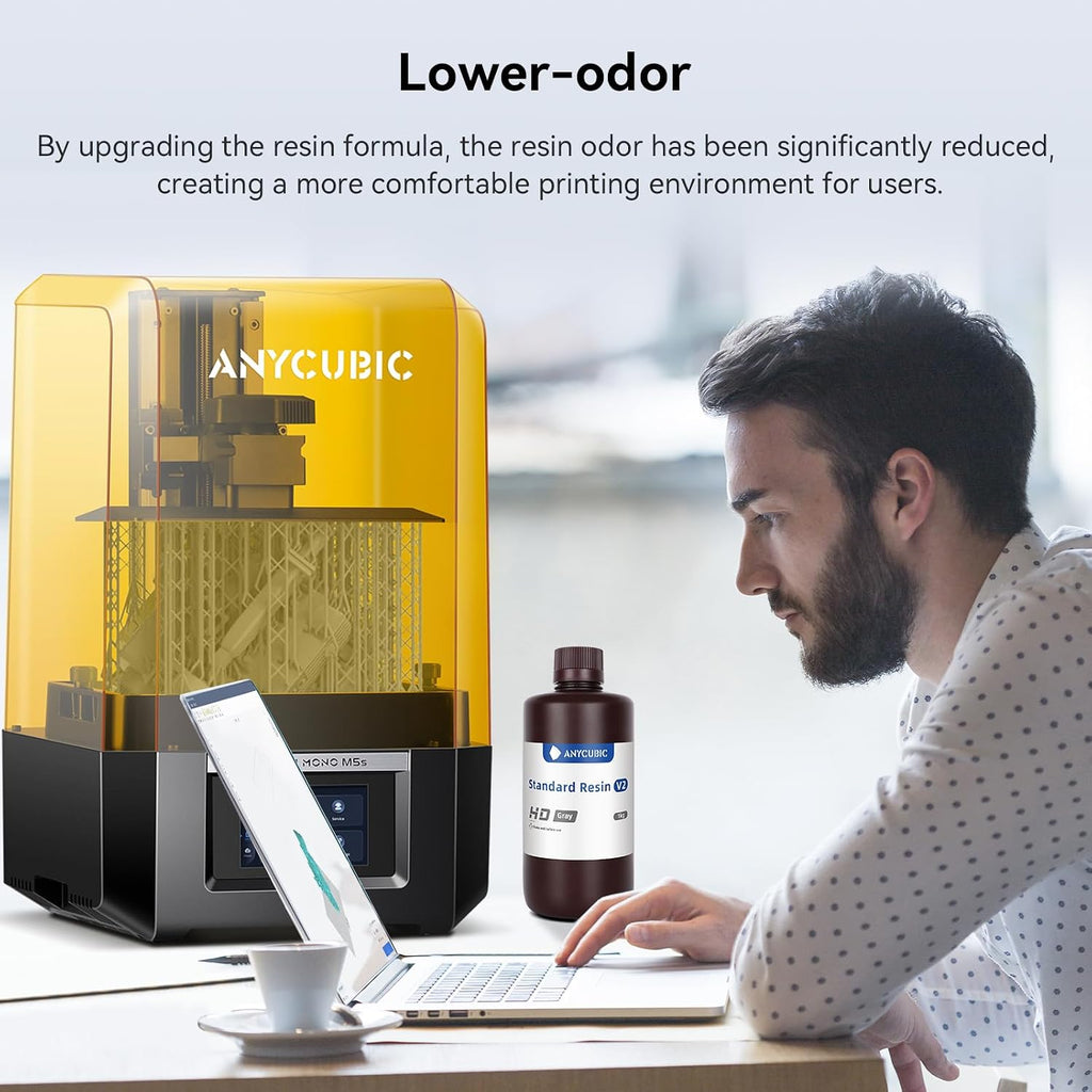 3D Printer Resin, Upgraded 8K Standard Resin V2, Enhanced Toughness and Strength, Lower-Odor, High Precision 3D