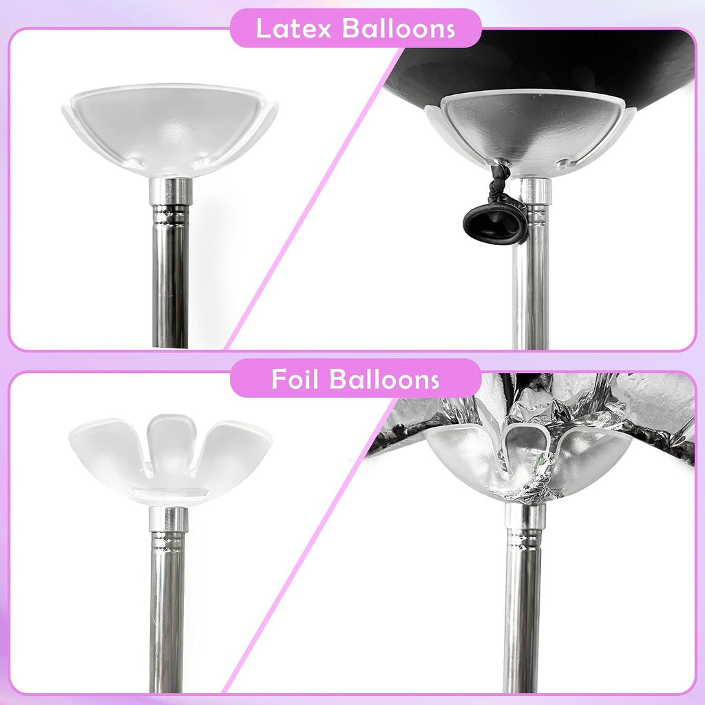 Telescoping Balloon Stand Set of 4, 1.5ft to 7ft Free Adjustable Metal Balloon Column Stand for Party Decorations