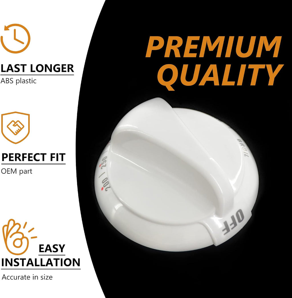 WB03K10036 Gas Range Thermostat Stove Knob Control White (1PC) | Compatible with GE & Hotpoint Range Oven, Kitchen