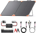 100W Portable Solar Panel, Foldable Tempered Glass Solar Panel Kit with 20A PWM Controller for 12V Battery&Power
