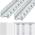 2 Pcs 4 ft Sections Galvanized Steel Strip Curtain Door Hardware