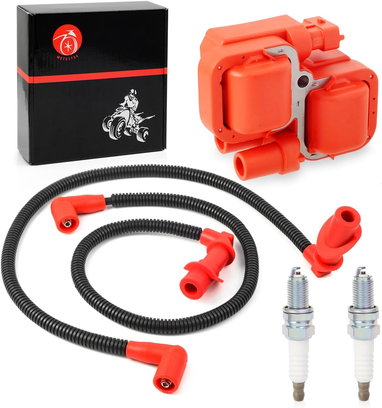 Ignition coil & Spark plug & Cap w/Wire for Polaris Sportsman Ranger 700 800 2005-2016 RZR 4 S 800 2008 2009 2010