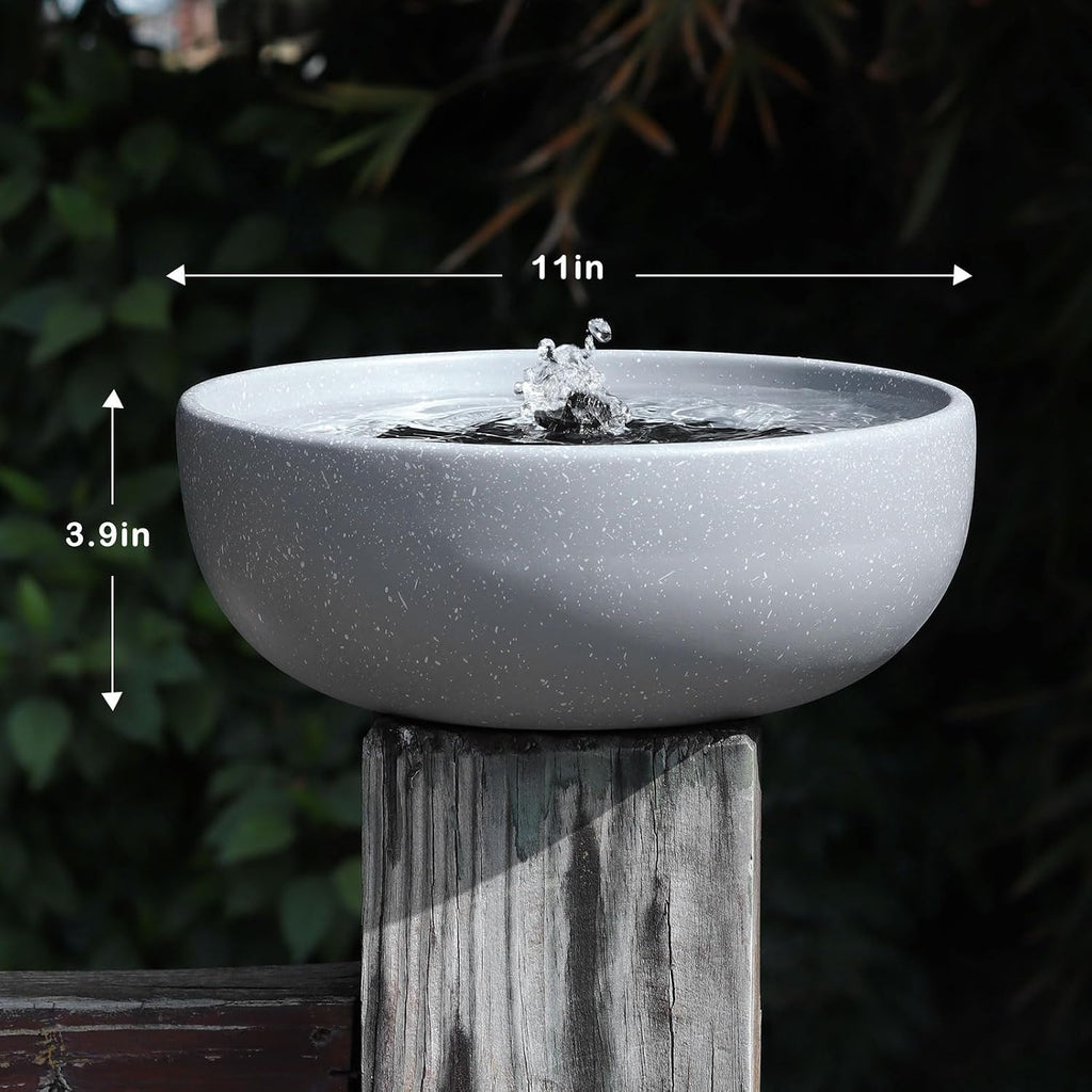 11.2" Solar Bird Bath Fountain for Outdoors,Bird Bath for Outside