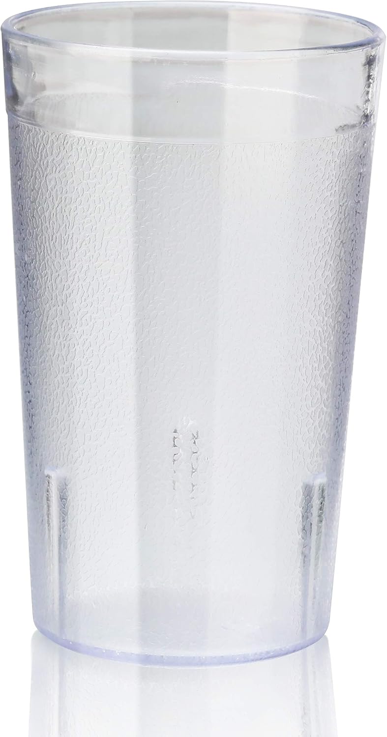 Restaurant-Grade Polycarbonate Beverage Tumblers, 5 oz, Clear, Set of 12