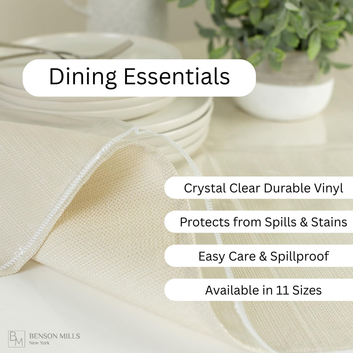 Clear Plastic Tablecloth Protector (60" x 84" Rectangular)