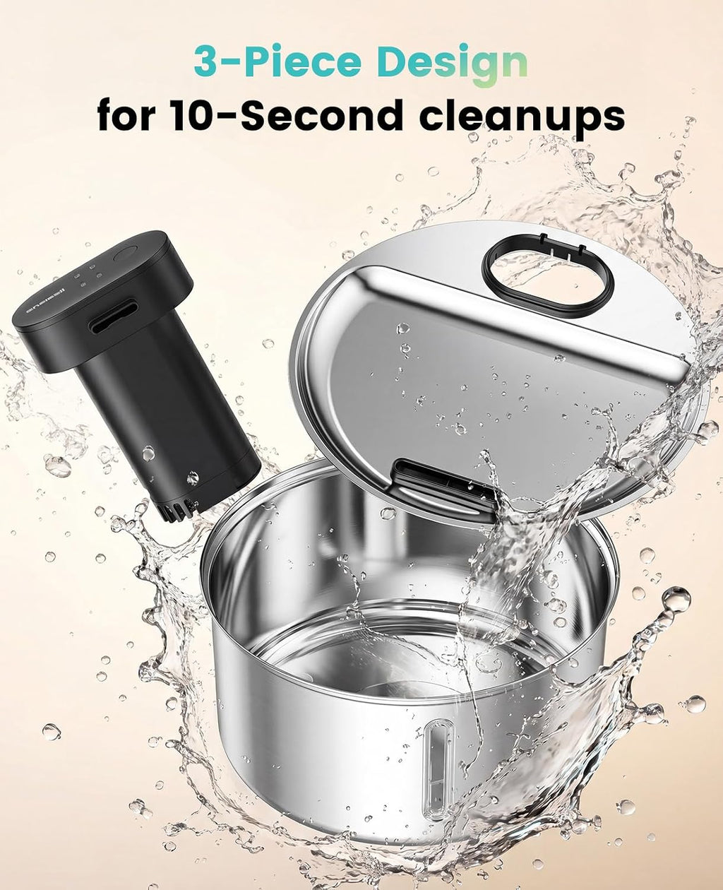 108oz/3.2L Wireless Stainless Steel Cat Water Fountain