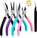 4Pcs Jewelry Pliers Set Jewelry Making Pliers Tools Kit Include Jewelry Making Needle Nose Chain Nose Round Bent