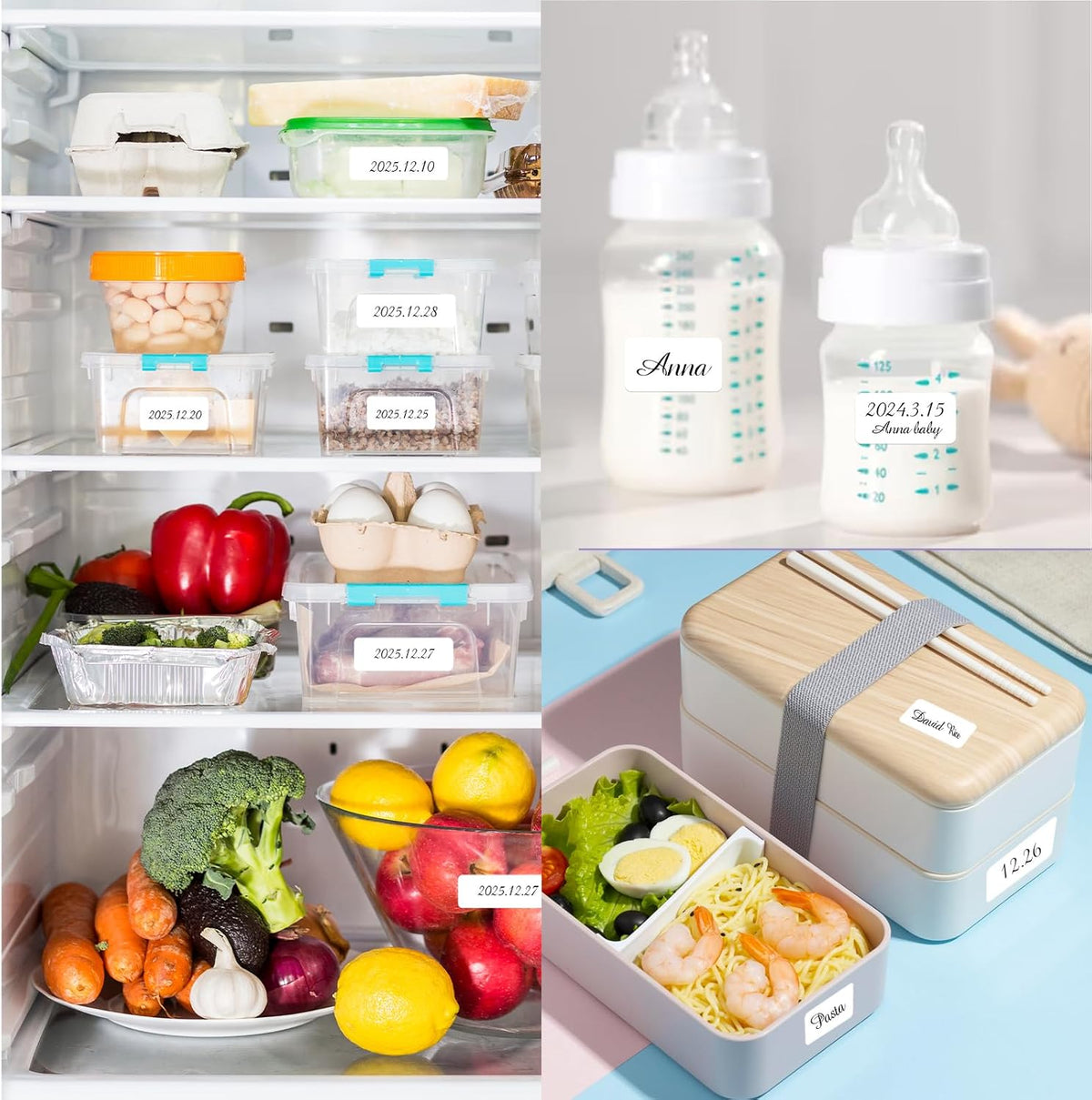 1000 Blank Removable Labels, Blank Removable Freezer Labels Water Oil Resistant with Perforation Line for Food
