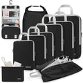 10-Piece Compression Packing Cubes with Travel Organizer Set | Expandable Design, Hanging Toiletry Bag, Laundry Bag
