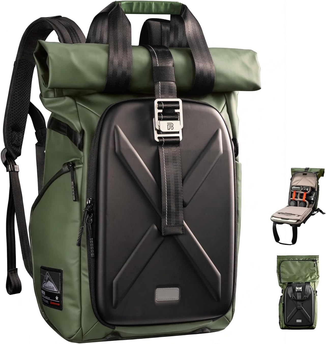 Hardshell Camera Backpack,DSLR SLR Mirrorless Camera Bag Waterproof with 15.6'' Laptop Compartment Tripod Holder