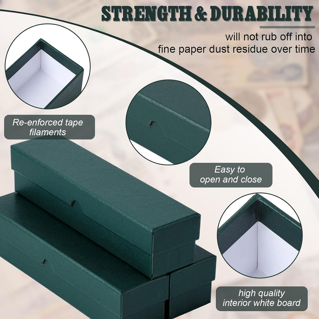 4 Pcs Coin Storage Box 2x2 Inch Flip Collectors Holders, Dark Green | Cardboard Holders for Coin Collection, Fits