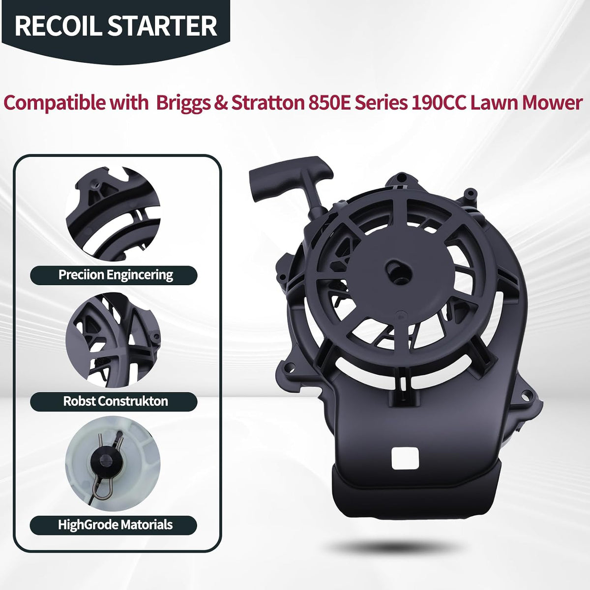 597268 Recoil Starter Compatible with Briggs & Stratton 850E Series 190CC Lawn Mower