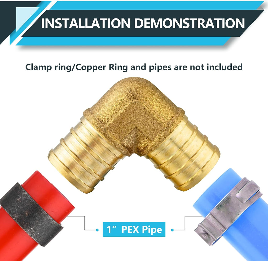 10Pack Seelink PEX Fittings, 1 Inch Pex 90 Degree Elbow(PEX1807062-10)