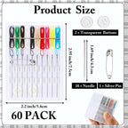 60 Boxes Pre Threaded Needles Sewing Kit, Assorted Color, 10 Threads