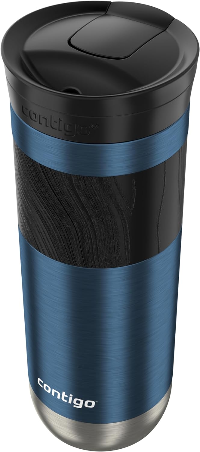 Byron 2.0 Stainless Steel Travel Mug with Snapseal Lid and Grip 20oz, Blueberry, Great for hot and cold beverages