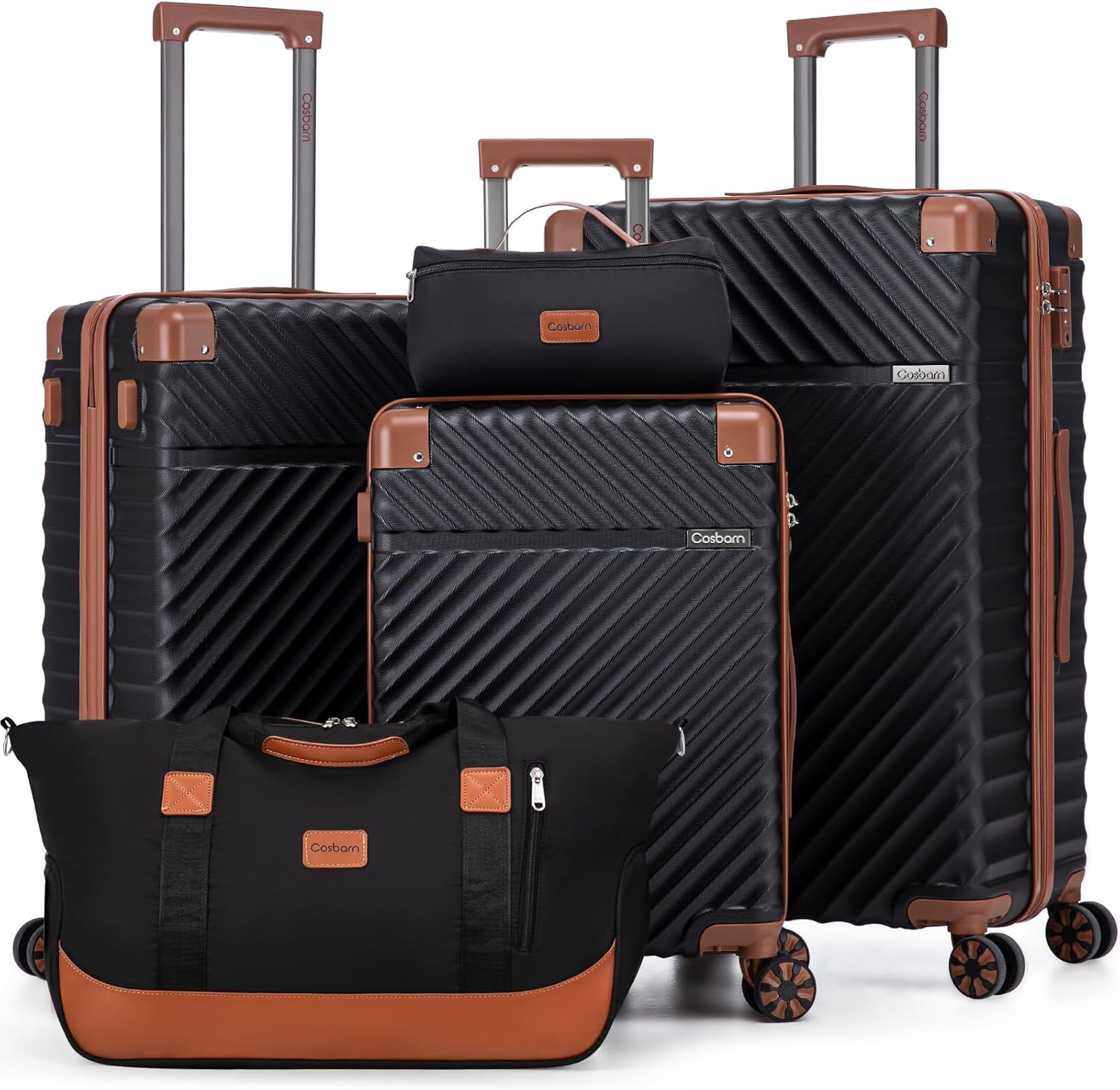 Luggage Sets 5 Piece with TSA Lock Spinner Wheels, Unisex Hard Case ABS Suitcase Set, Hardshell Lightweight