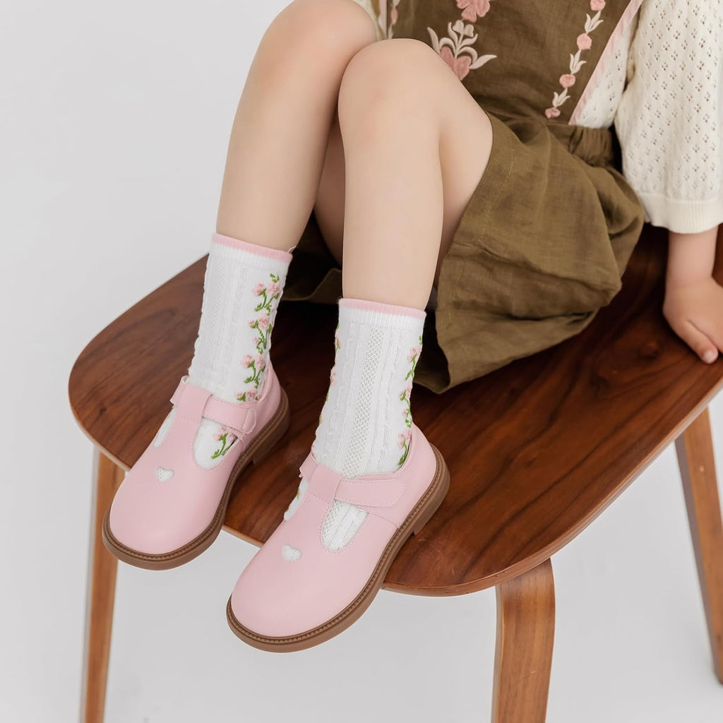 Girls Princess Oxfords Halloween Shoes T-Strap Casual Walking School Uniform Dress Mary Jane Flats
