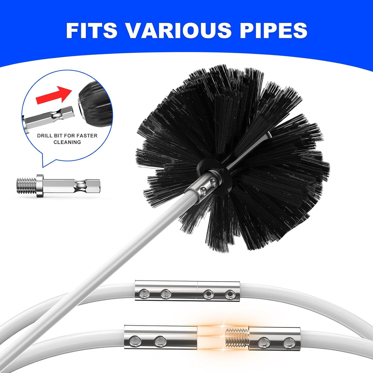 42 Feet Dryer Vent Cleaner Kit, Flexible Cleaning Tools