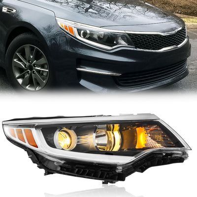 Headlights Assembly Compatible with 2016-2018 Kia Optima Headlamps Pair Replacement without DRL 92101D5000 92102D5000