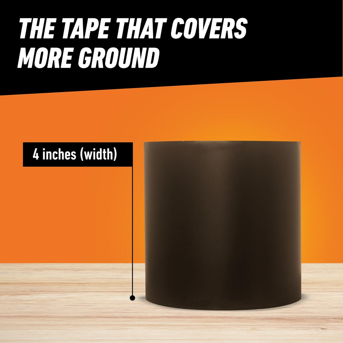GORILLA Waterproofing Tape, Permanent, Black, 4" x 10', 1-Pack