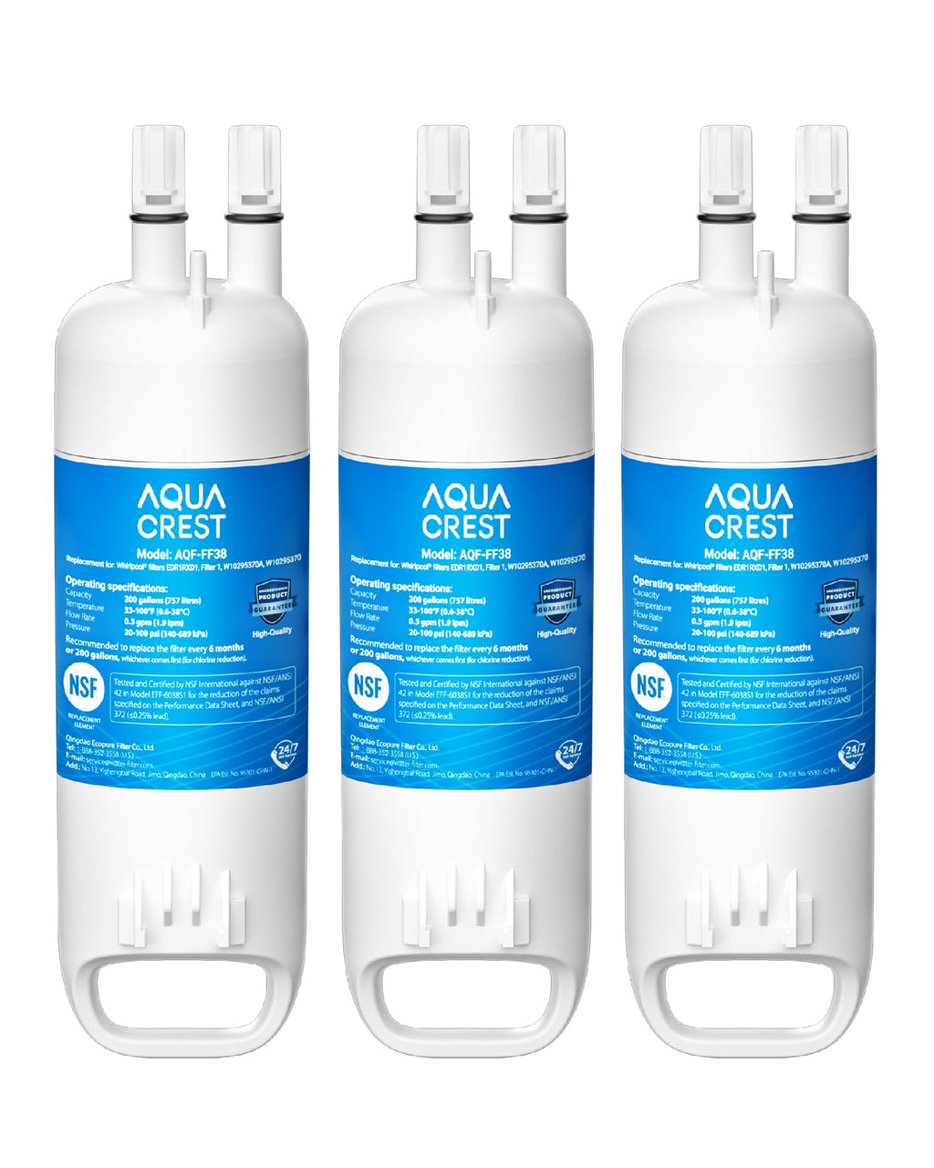 EDR1RXD1 Water Filter, Replacement for W10295370A, 3 Pack