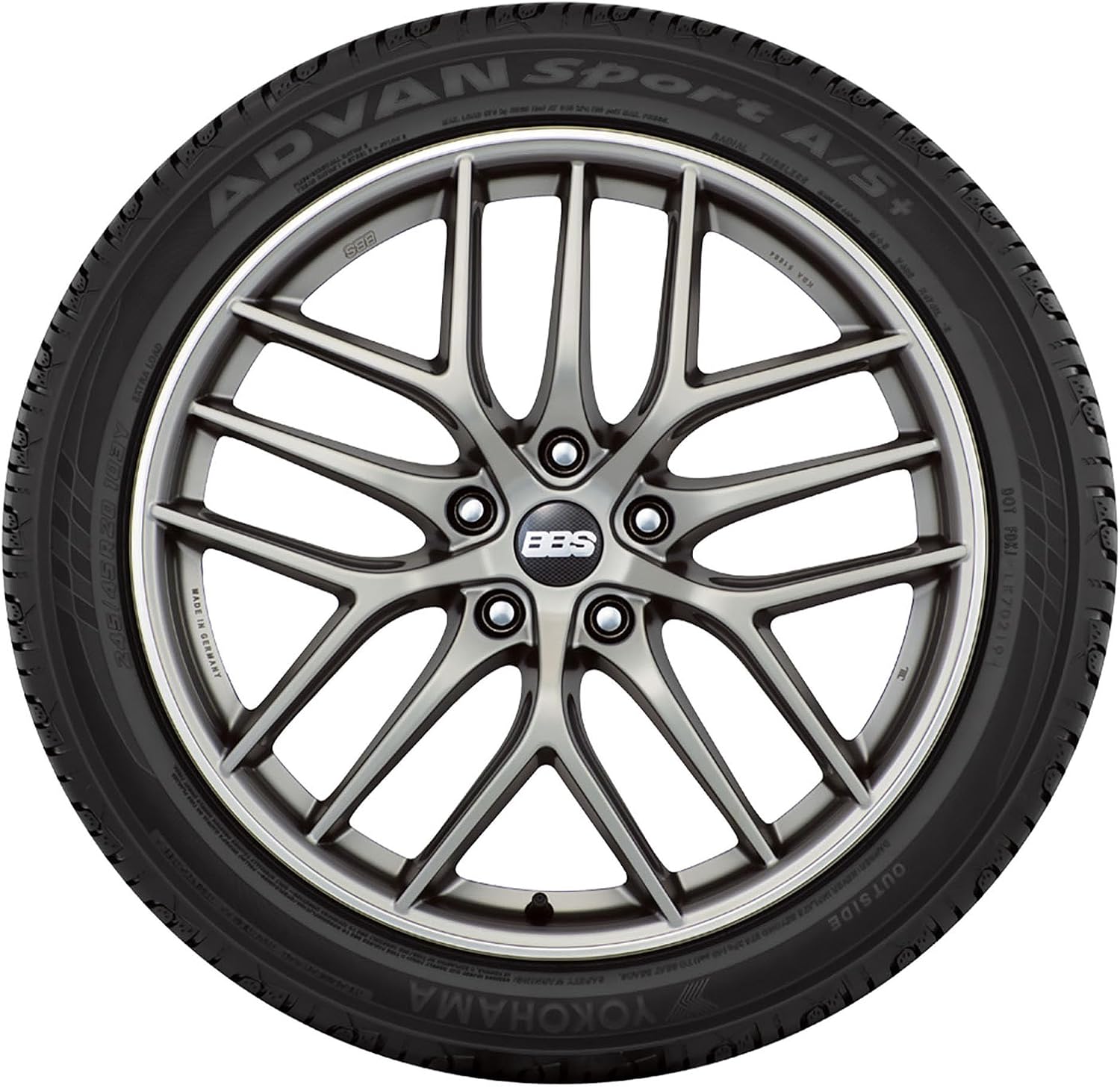 225/45R17 94W XL YOKO ADVAN SPORT AS PLUS BW | Passenger High Performance All Season Traction 94W Rated Extra Load