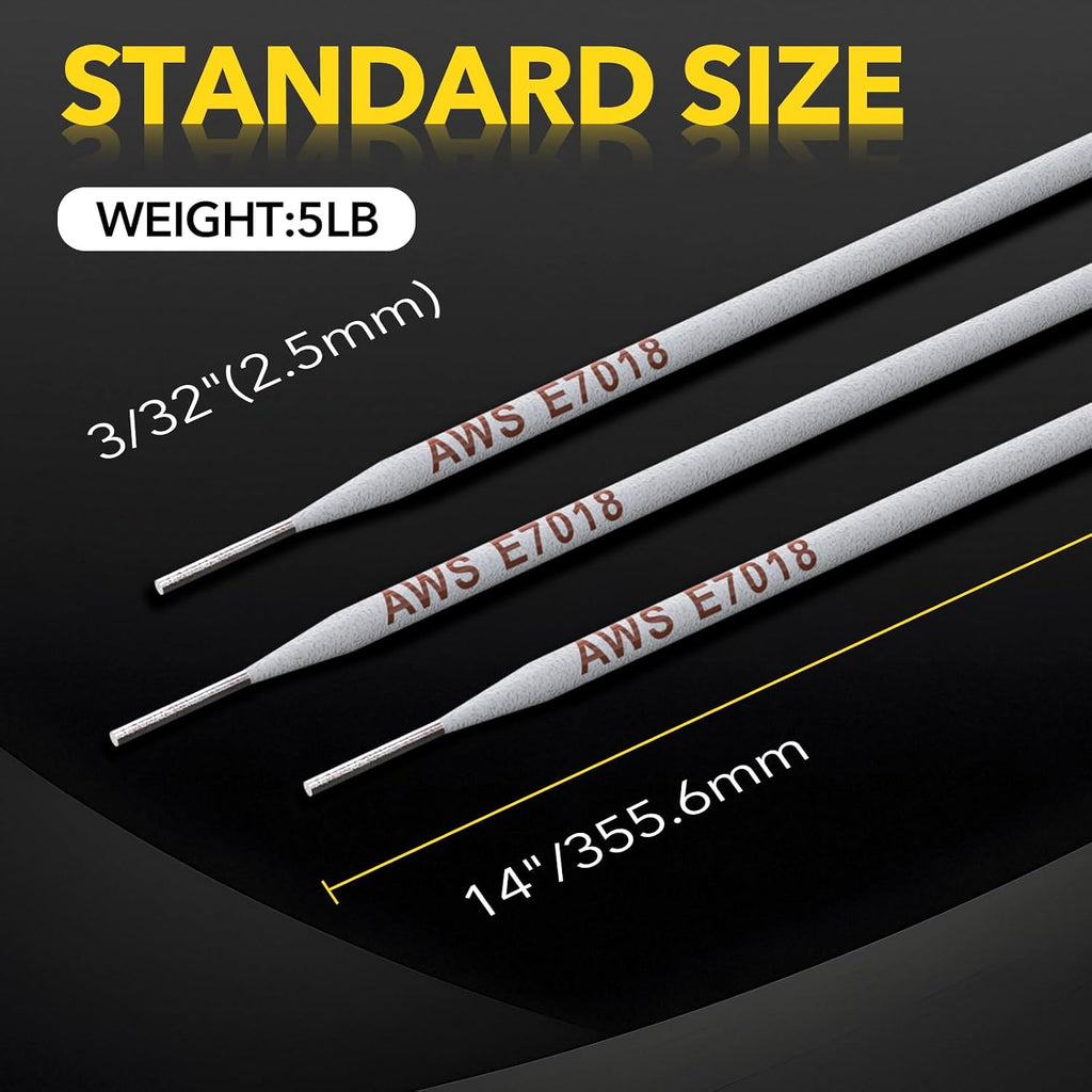 Welding Rods E7018 3/32" 5LB Low Hydrogen Carbon Steel Electrodes | ARC Welding Equipment Stick Rods, Stable Arc, Low