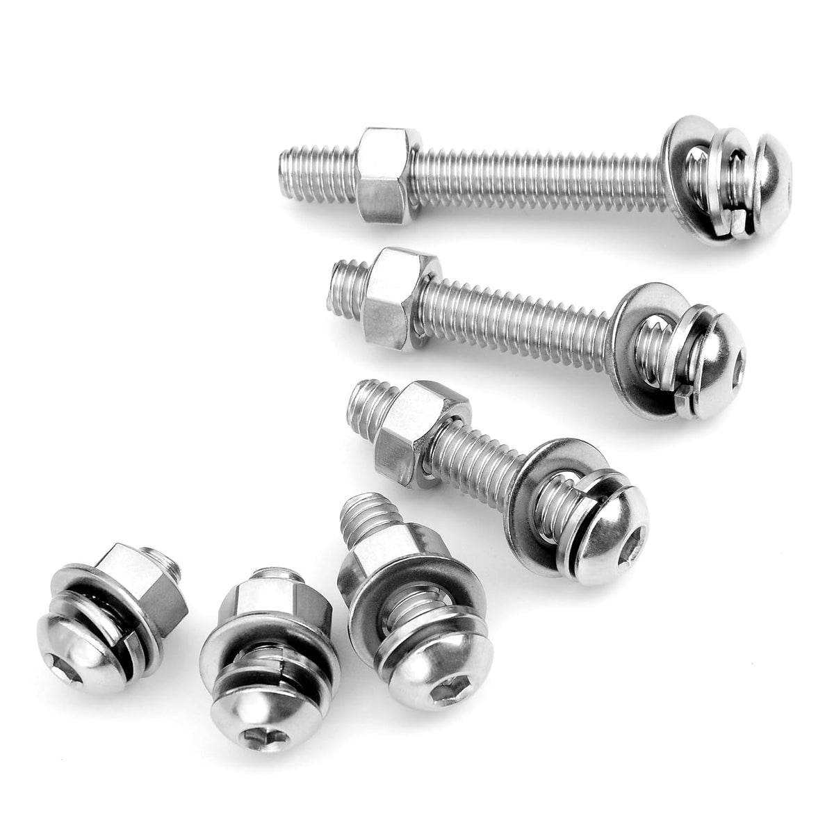 (20Sets) 5/16-18 Bolt x 3/4" Button Head Socket Cap Bolts, Screws Nuts and Bolts, 5/16 Bolt, 304 Stainless Steel Bolts and Nuts Coarse Thread, Bright Finish, Allen Screws Furniture Bolts By Mywish
