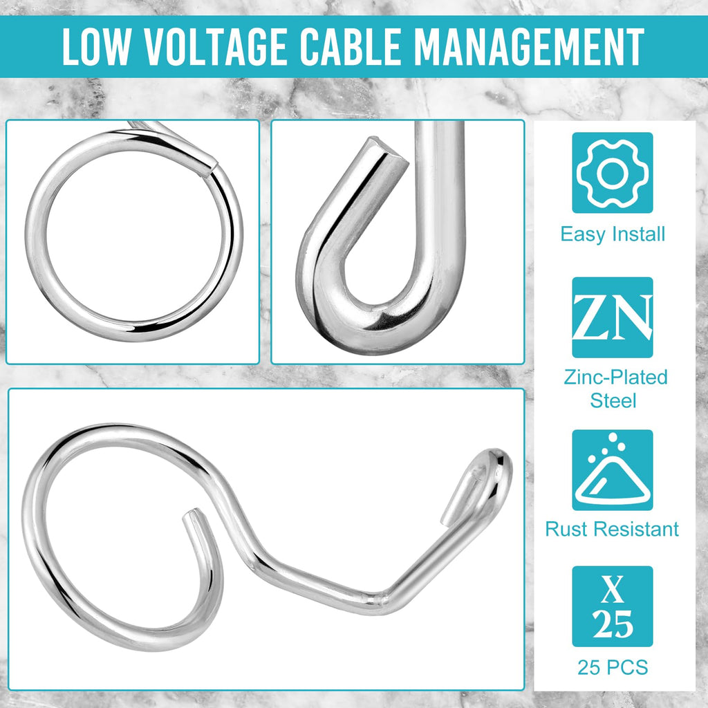 Blulu 100 Pcs Bridle Rings, 2 Inch Low Voltage Wire Cable Rings