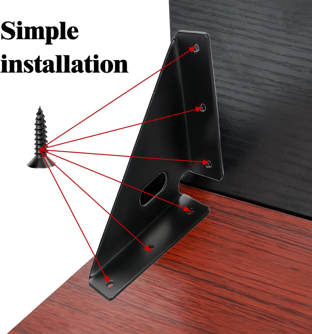 L&M Heavy Duty Gusset Joints 4 Pcs, Trapezi Corner Code, Bracket Corner Brace Bracket Fasteners, Furniture Shelf