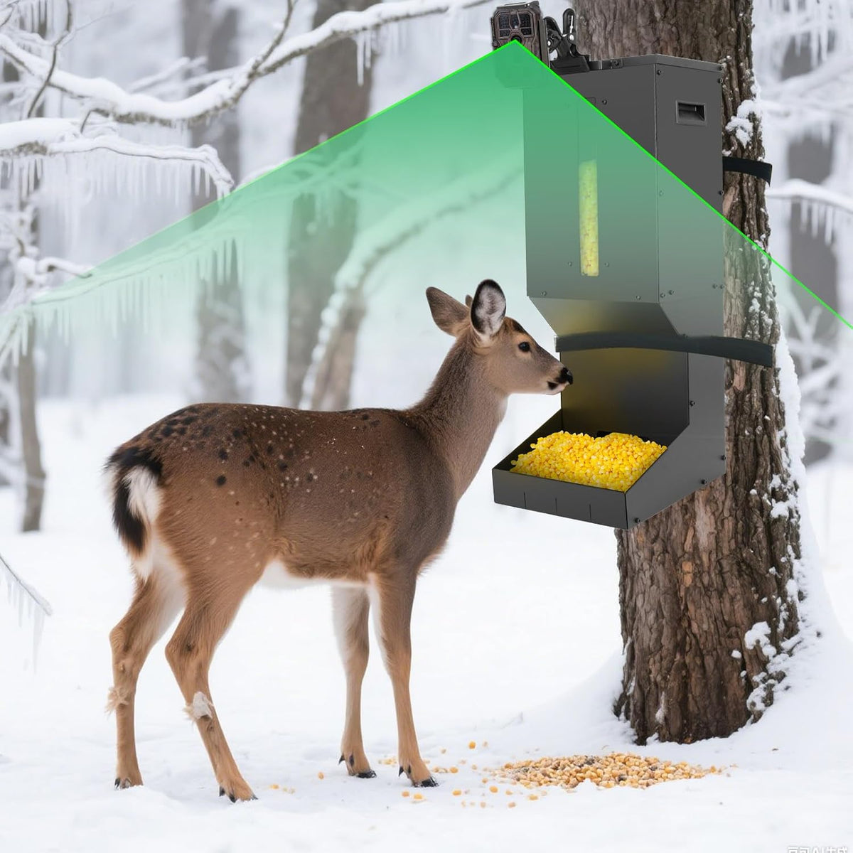 Automatic Metal Deer Feeder – 60 lb/11Gal Capacity