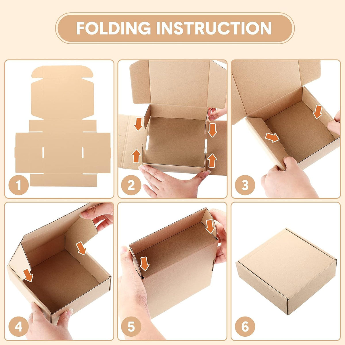 100 Pcs Small Shipping Boxes, 6 x 6 x 2 Inches, Brown