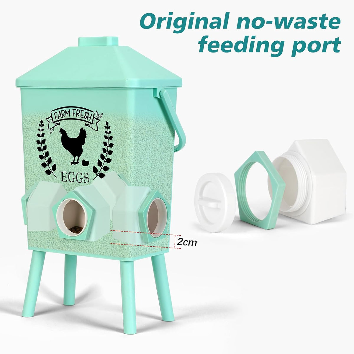 TGEYD 4.2 Gallon Automatic Chicken Waterer & Hanging Chicken Feeder Set