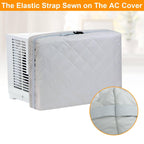 Grey Indoor AC Cover with Cotton Padding - Keep Warm & Dustproof Protective Case for Window Air Conditioners