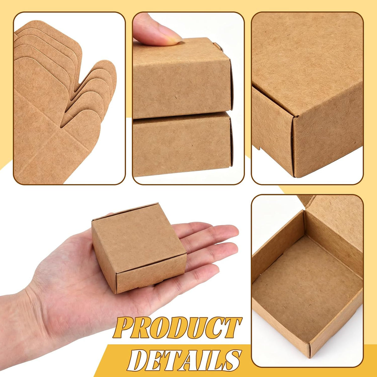 50 Pack Mini Gift Boxes, 2.16 x 2.16 x 0.98 Inches