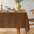 Natural Linen Rectangle Tablecloth, Slubby Textured Fall Lightweight Table Cloth 60 x 84 Inch, Water Resistant Stain
