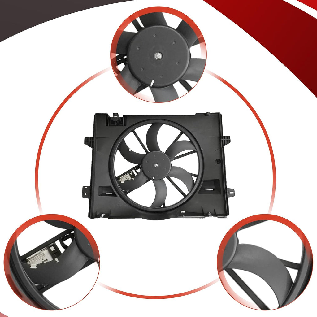 PartsFlow Engine Radiator Cooling Fan Assembly For 2005-2011 Lincoln Town Car For 2006-2011 Ford Crown Victoria For 2006-2011 Mercury Grand Marquis 621-353