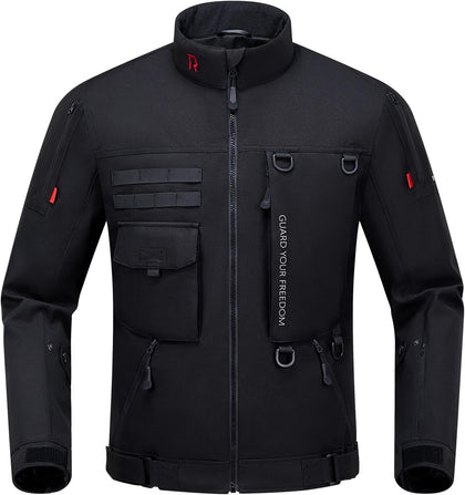 Motorcycle Riding Jacket for Men with CE Certified | CE Level 2 Armor, EVA Back Protector, Removable Liner